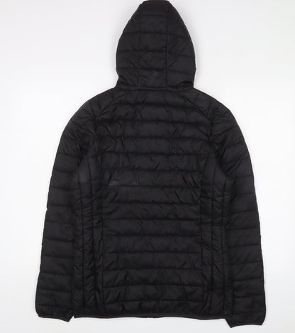 ellesse Womens Black Puffer Jacket Jacket Size 10 Zip - Logo, Embroidered