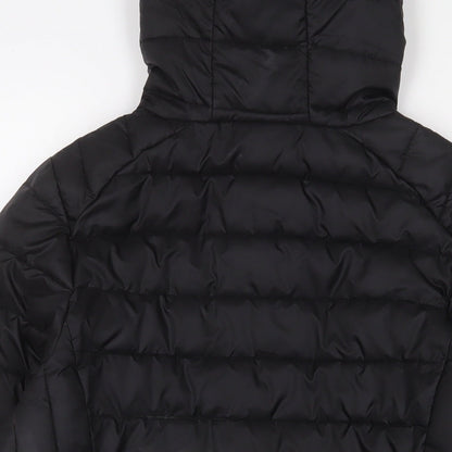 ellesse Womens Black Puffer Jacket Jacket Size 10 Zip - Logo, Embroidered