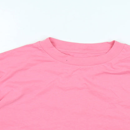 Womens UK Size 8 River Island Pink Basic T-Shirt