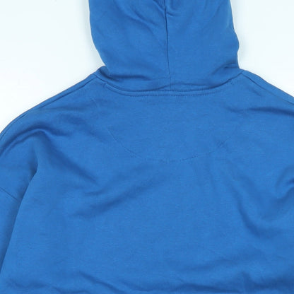 Marks and Spencer Boys Blue Polyester Pullover Hoodie Size 13-14 Years - Logo - Good days ahead