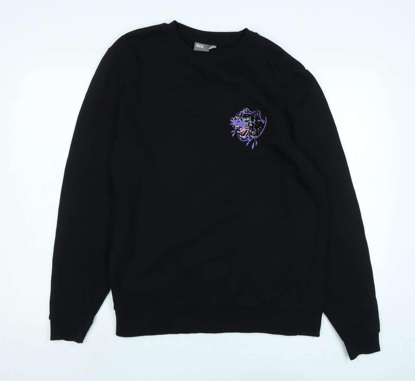 Womens UK Size M ASOS Black Pullover Sweatshirt