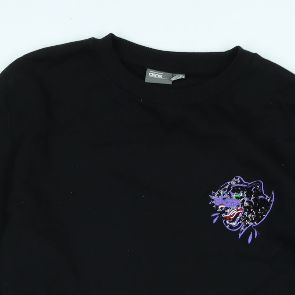 Womens UK Size M ASOS Black Pullover Sweatshirt