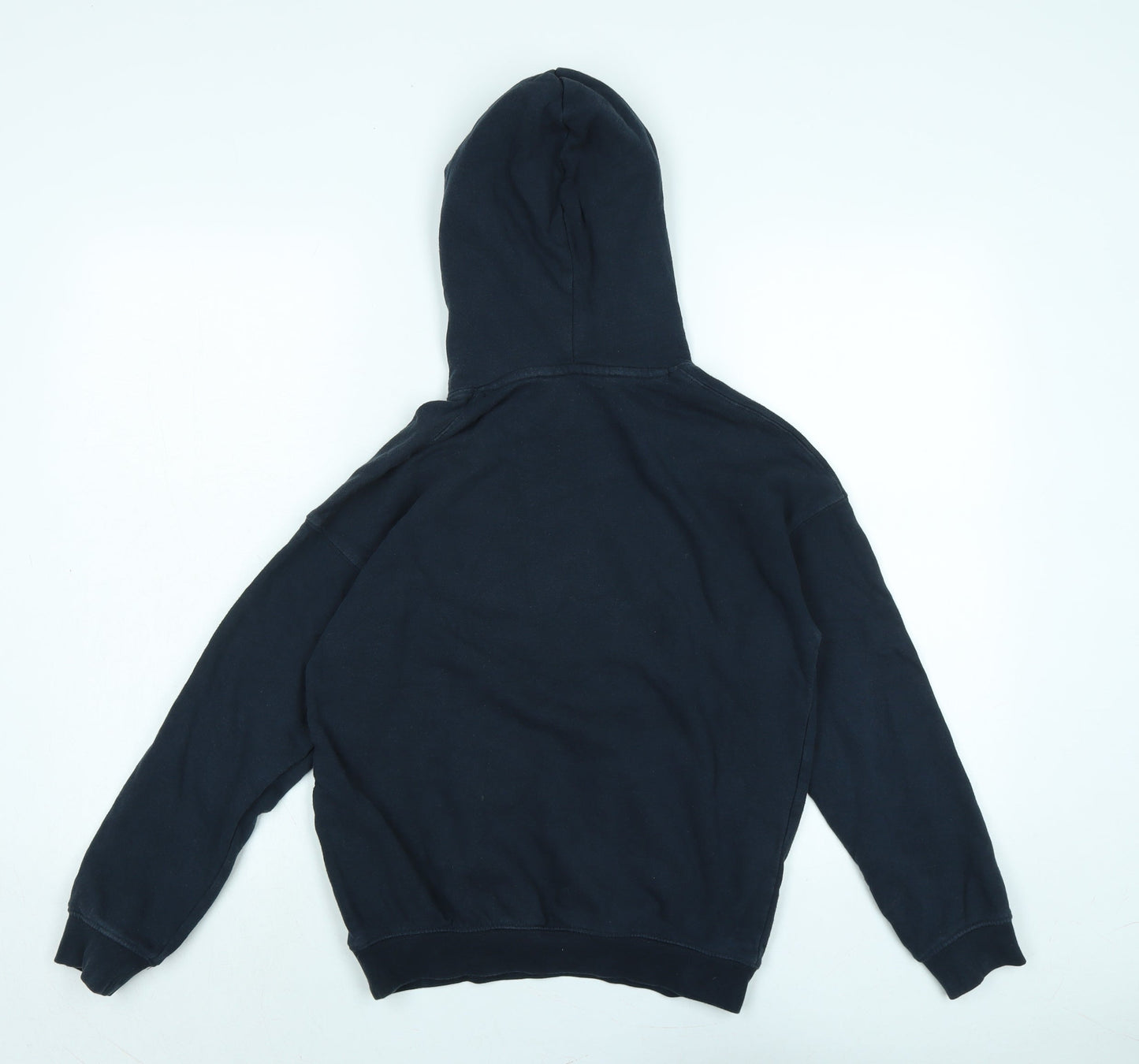 H&M Girls Blue Polyester Pullover Hoodie Size 10-11 Years - Epic level - metallic Green in colour