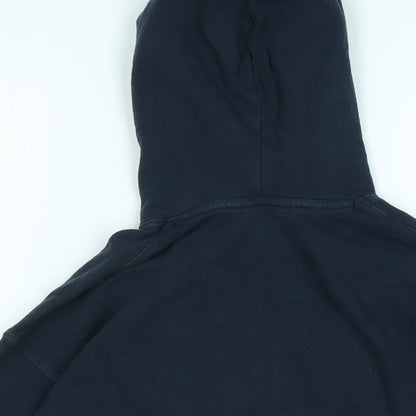 H&M Girls Blue Polyester Pullover Hoodie Size 10-11 Years - Epic level - metallic Green in colour