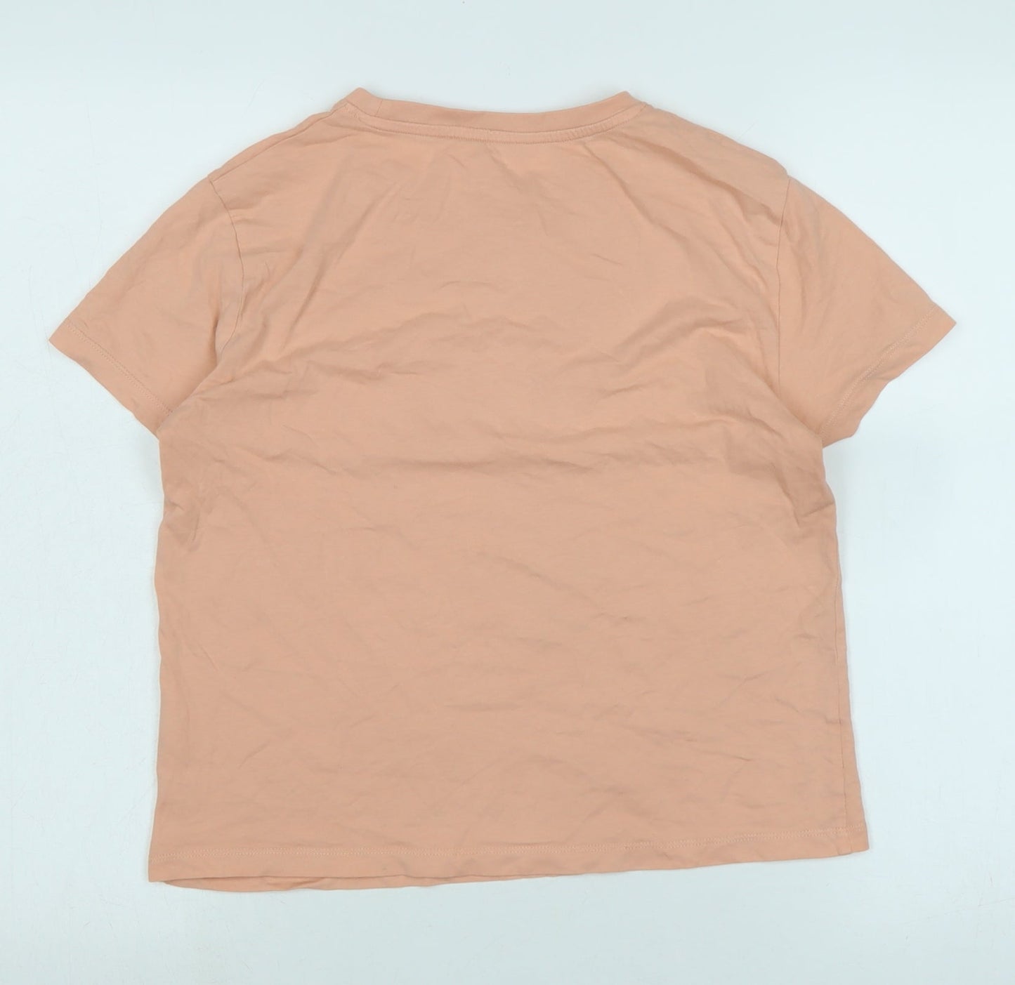 beautiful Girls Orange Cotton Basic T-Shirt Size 14-15 Years Crew Neck - Logo -Beautiful