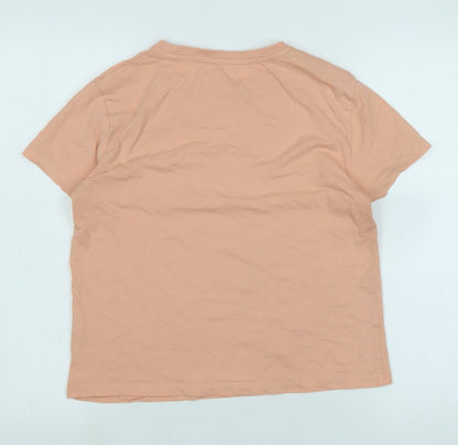 beautiful Girls Orange Cotton Basic T-Shirt Size 14-15 Years Crew Neck - Logo -Beautiful
