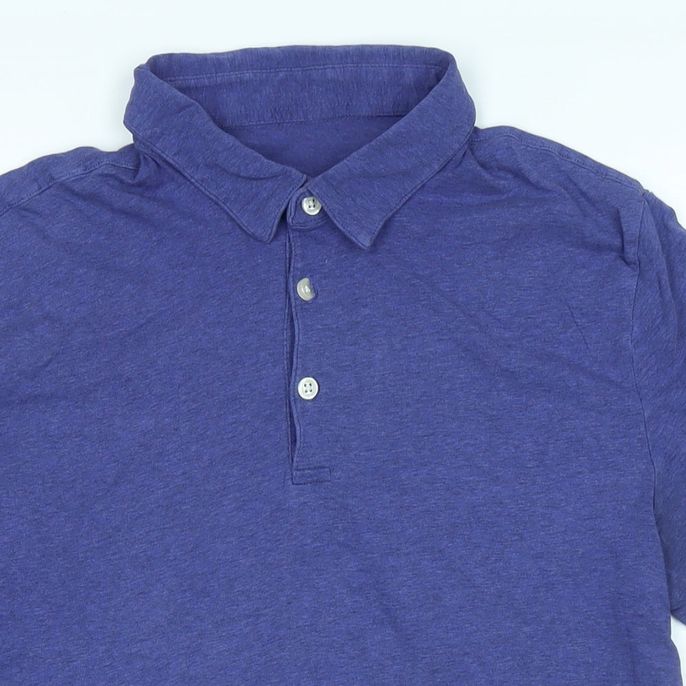 H&M Mens Purple Polyester Polo Size M Collared