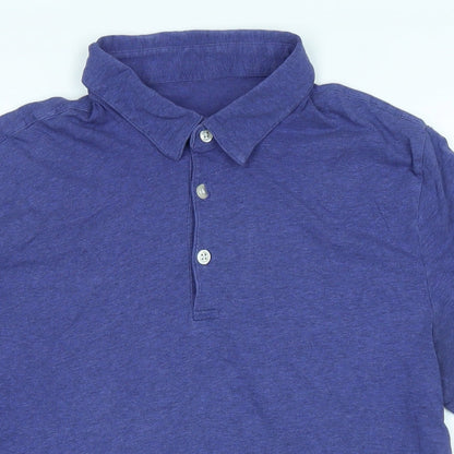 H&M Mens Purple Polyester Polo Size M Collared