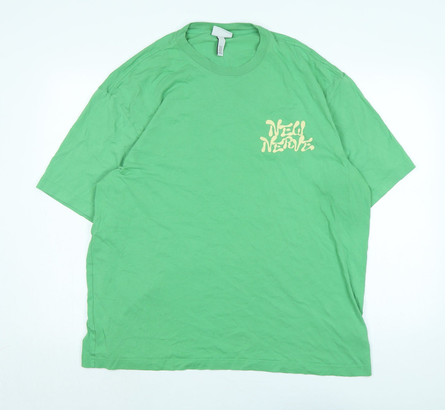 Mens UK Size XL H&M Green  T-Shirt