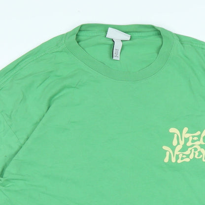 Mens UK Size XL H&M Green  T-Shirt
