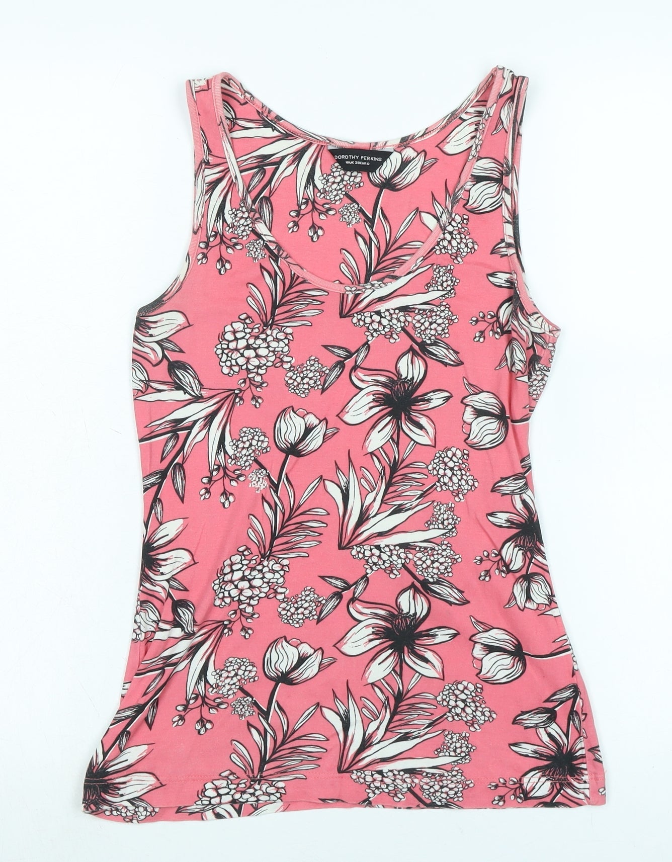 Womens UK Size 10 Dorothy Perkins Pink Basic Tank