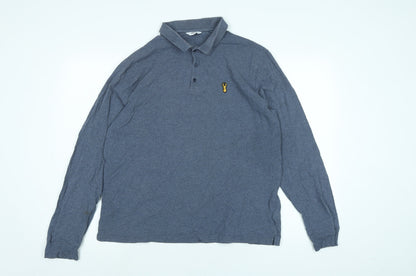 NEXT Mens Blue Cotton Polo Size L Collared Button
