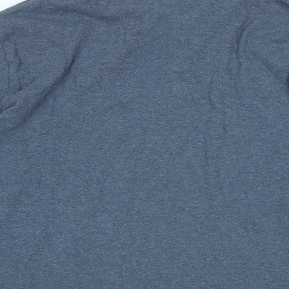 NEXT Mens Blue Cotton Polo Size L Collared Button