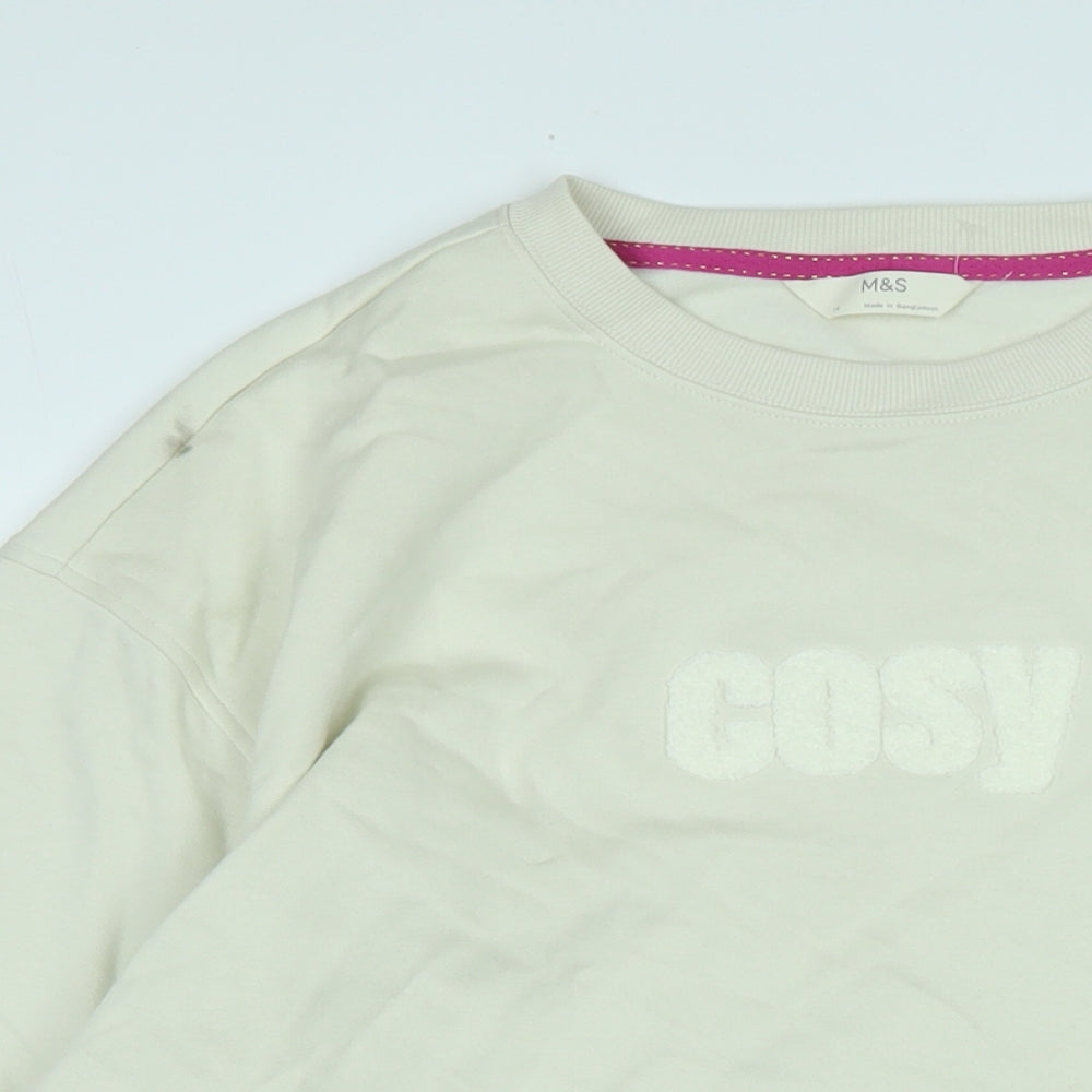 Womens UK Size 18 Marks and Spencer Ivory Pullover Sweatshirt