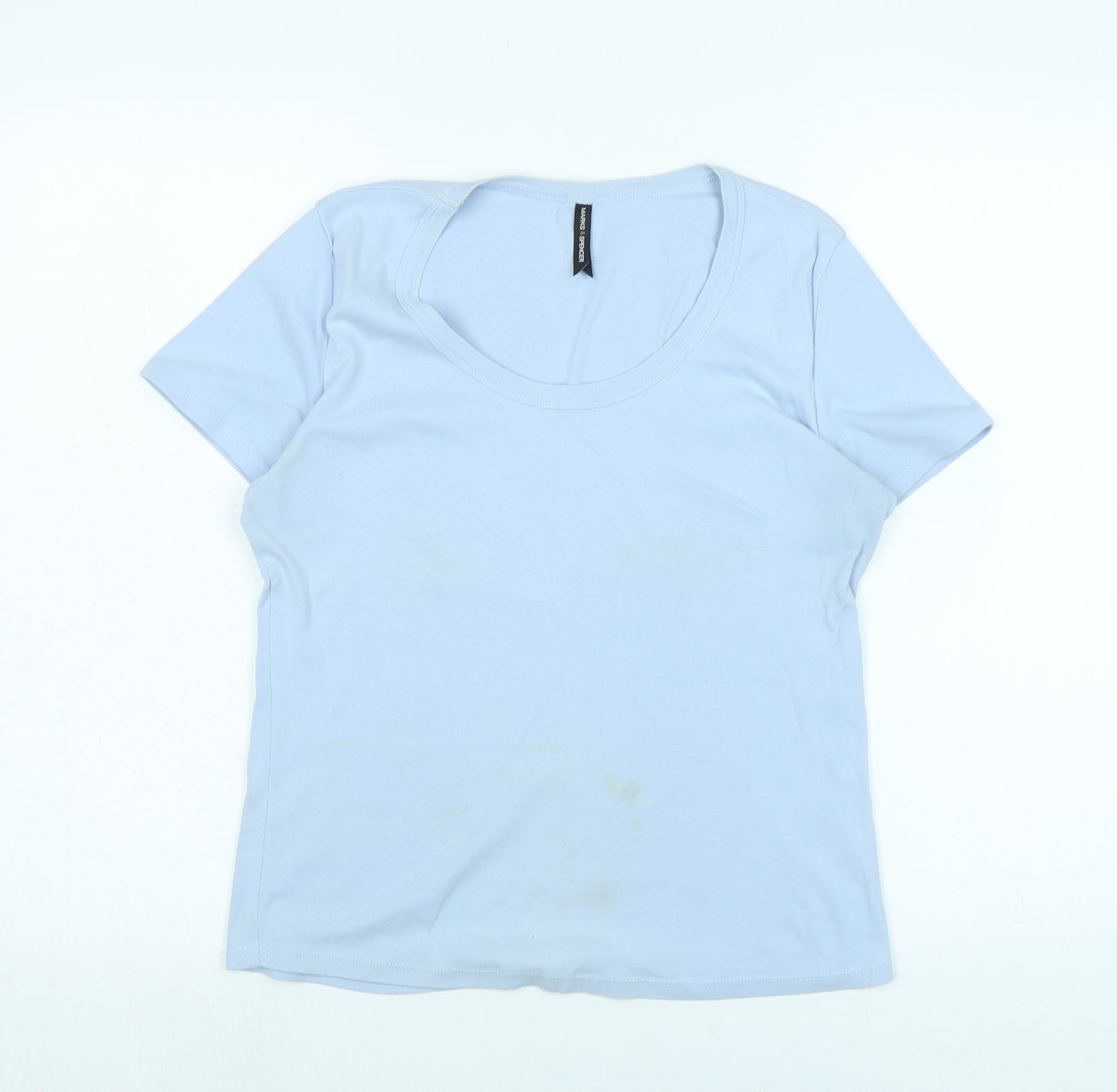 Womens UK Size 14 Marks and Spencer Blue Basic Polo