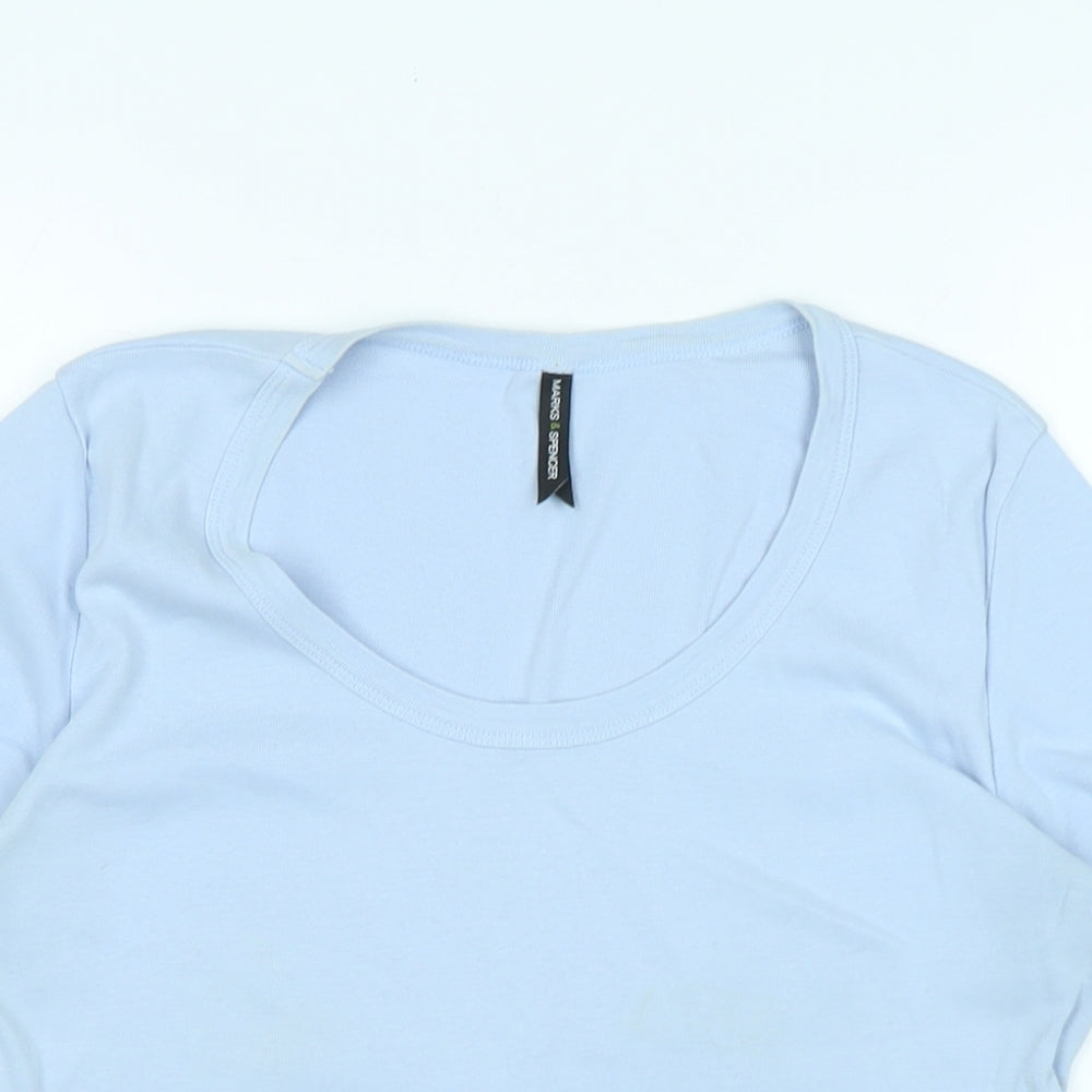 Womens UK Size 14 Marks and Spencer Blue Basic Polo