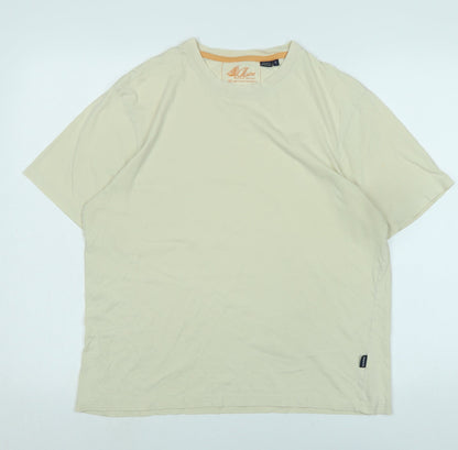 Maine Mens Ivory Cotton T-Shirt Size S Crew Neck