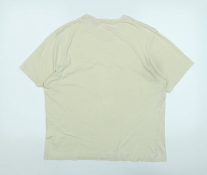 Maine Mens Ivory Cotton T-Shirt Size S Crew Neck