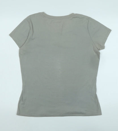 Womens UK Size XL ken Grey Basic T-Shirt