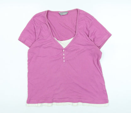 South Womens Purple Solid Cotton Top Pyjama Top Size 12
