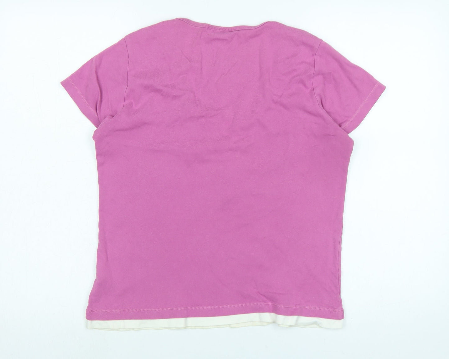 South Womens Purple Solid Cotton Top Pyjama Top Size 12