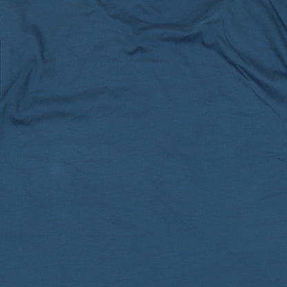 Marks and Spencer Mens Blue Cotton T-Shirt Size L Crew Neck