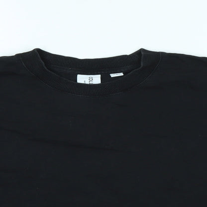 Womens UK Size 12 COLLUSION Black Basic T-Shirt