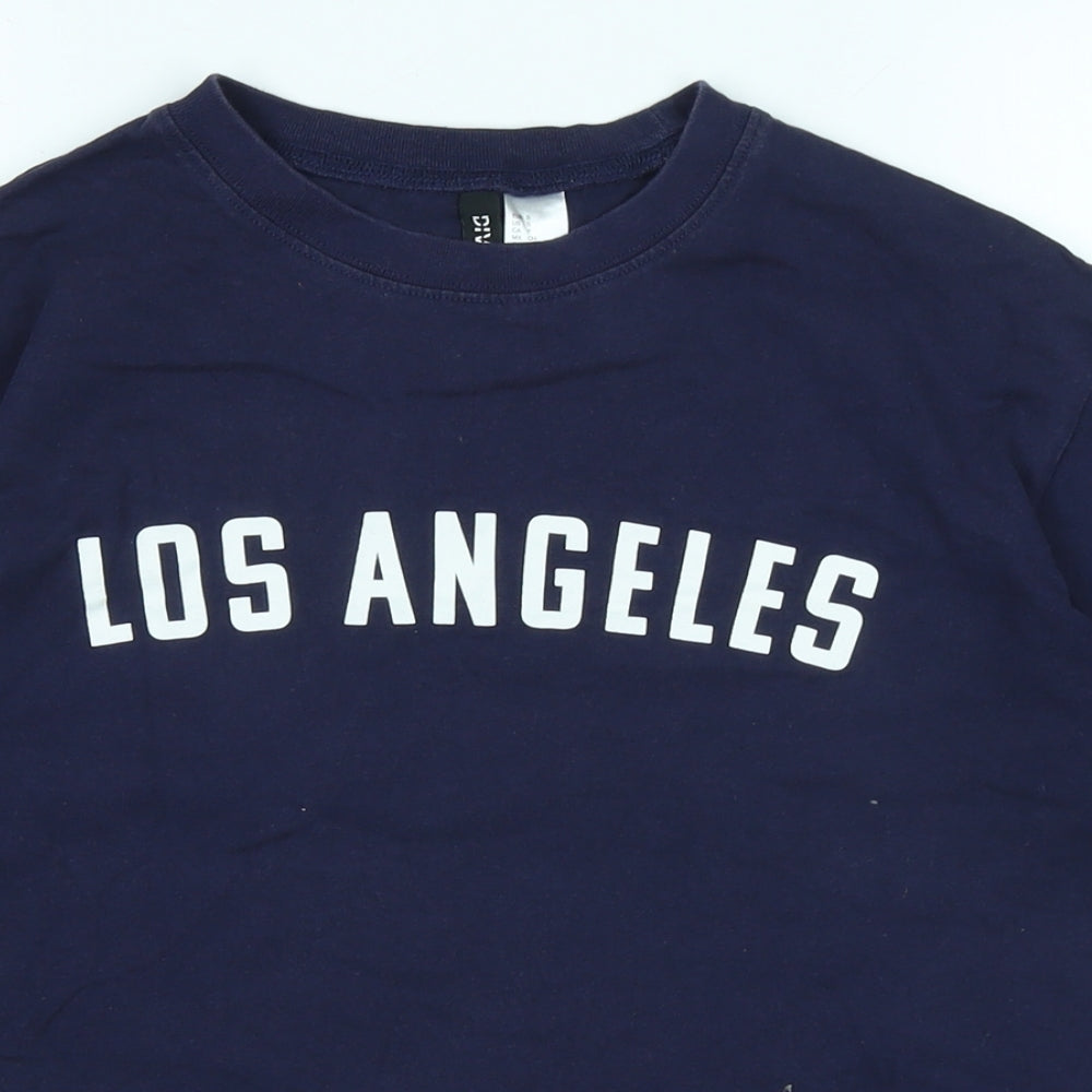 Womens UK Size S Divided Blue Basic T-Shirt