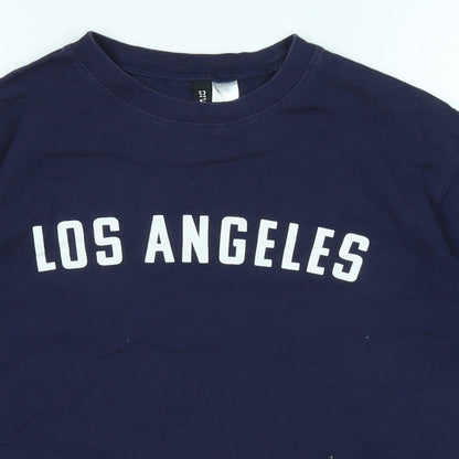 Womens UK Size S Divided Blue Basic T-Shirt