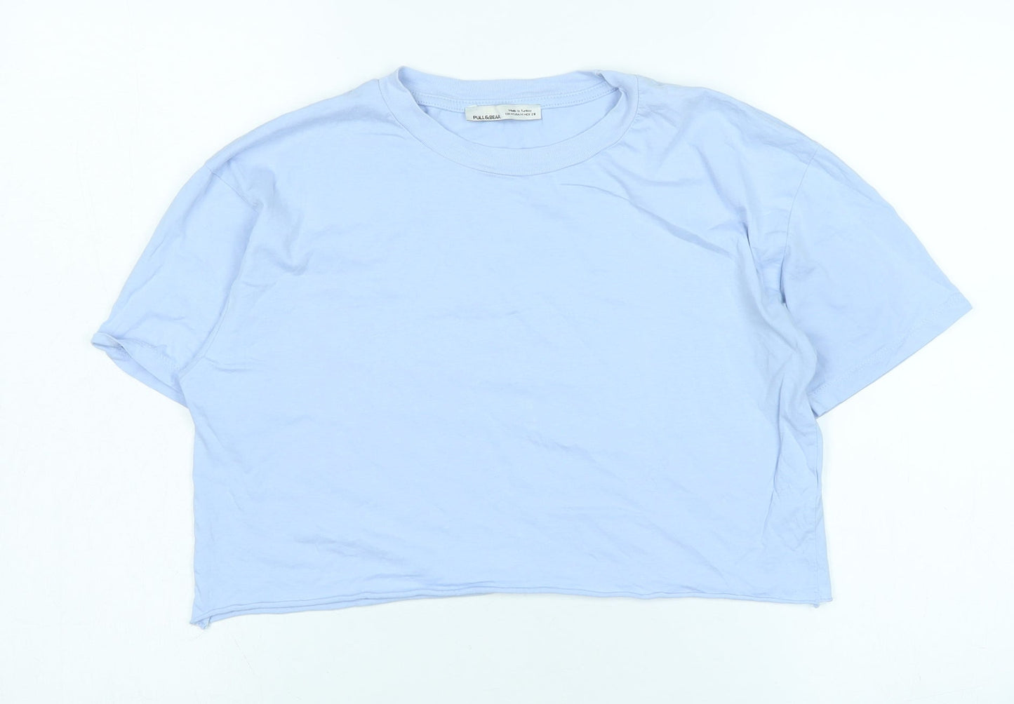 Womens UK Size M Pull&Bear Blue Basic T-Shirt