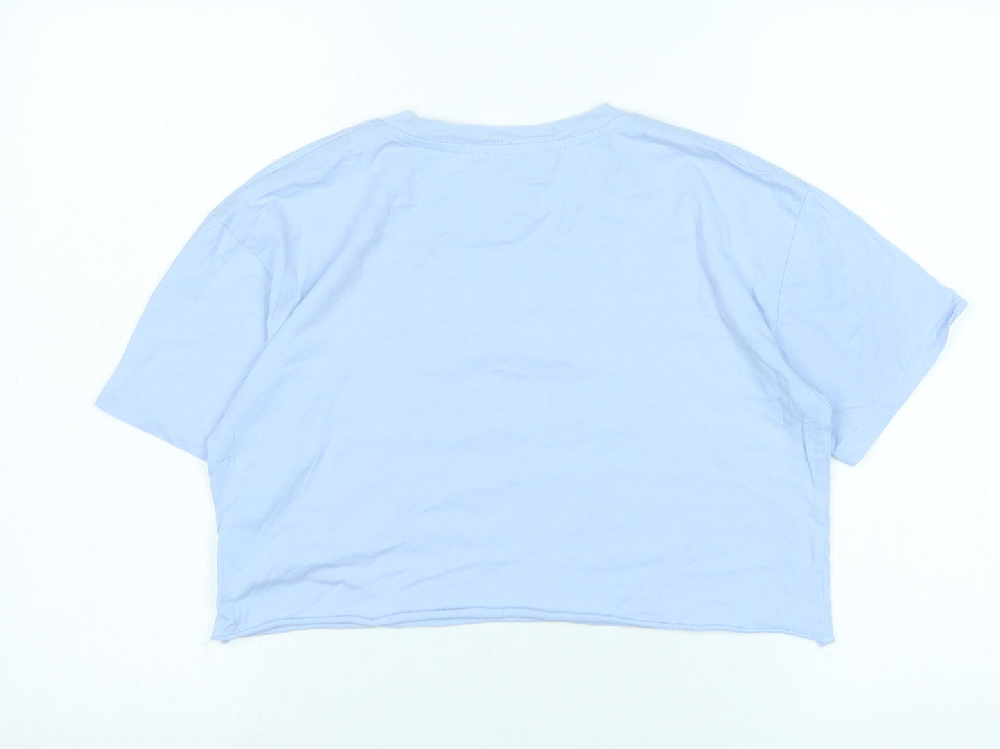 Womens UK Size M Pull&Bear Blue Basic T-Shirt