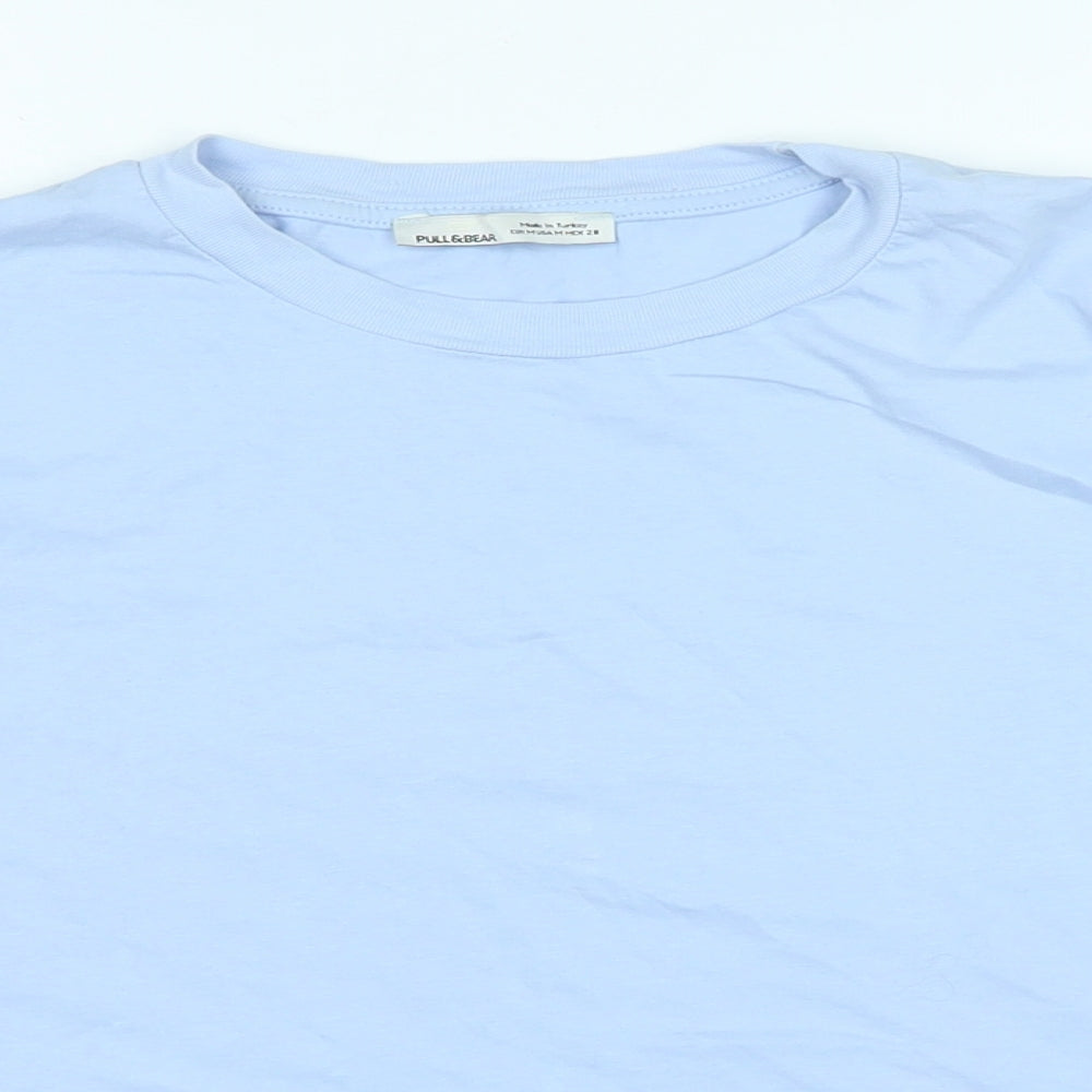 Womens UK Size M Pull&Bear Blue Basic T-Shirt