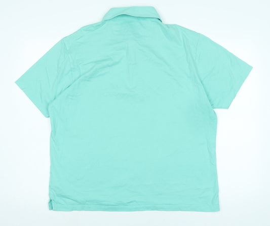 Marks and Spencer Mens Green Cotton Polo Size L Collared