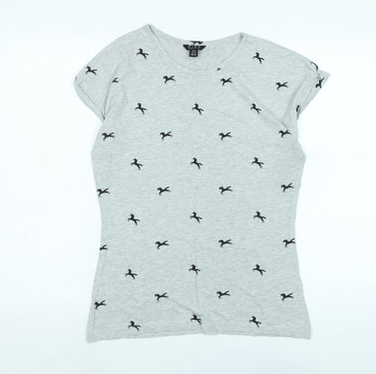 Womens UK Size 10 Miso Grey Basic T-Shirt