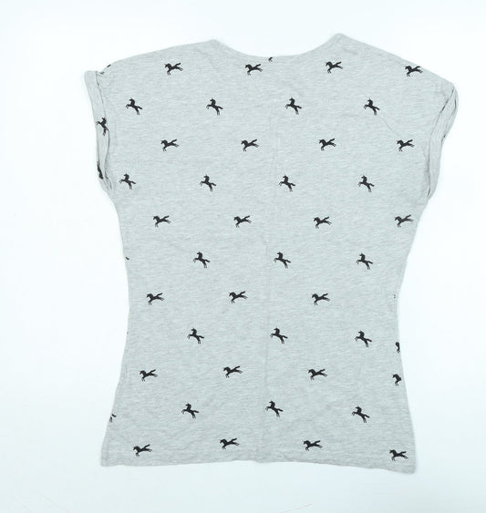 Womens UK Size 10 Miso Grey Basic T-Shirt