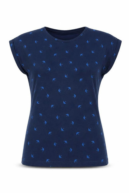 Womens UK Size 10 Miso Blue Basic T-Shirt