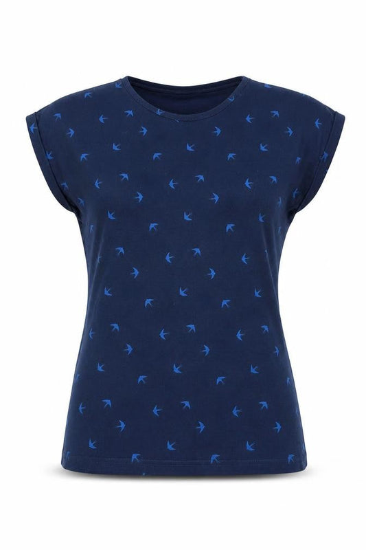 Womens UK Size 10 Miso Blue Basic T-Shirt