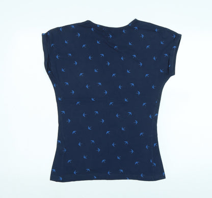 Womens UK Size 10 Miso Blue Basic T-Shirt