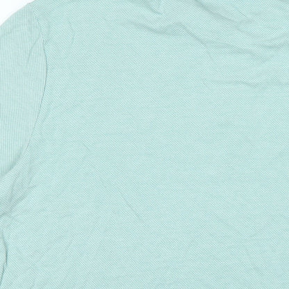 Marks and Spencer Mens Green Polyester Polo Size LT Collared Button