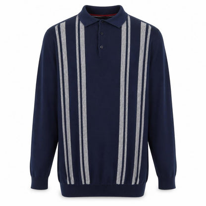 Marks & Spencer Mens Blue Collared Cotton Pullover Jumper Size M Long Sleeve
