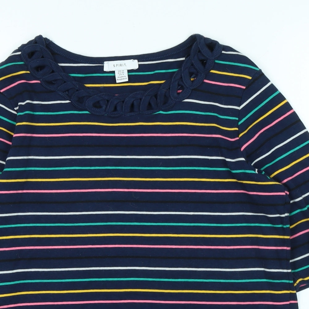 Womens UK Size 10 Spirit Blue Basic T-Shirt