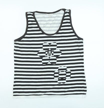 Lakeland Womens Blue Cotton Basic Tank Size 16 Scoop Neck