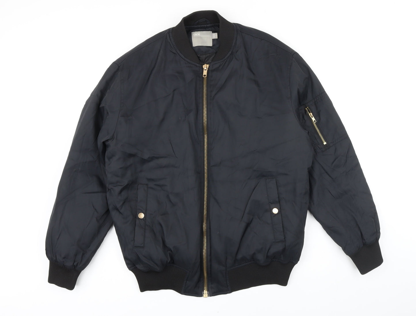 ASOS Womens Black Bomber Jacket Jacket Size 8 Zip