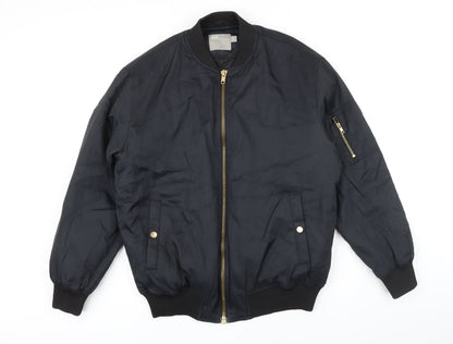 ASOS Womens Black Bomber Jacket Jacket Size 8 Zip