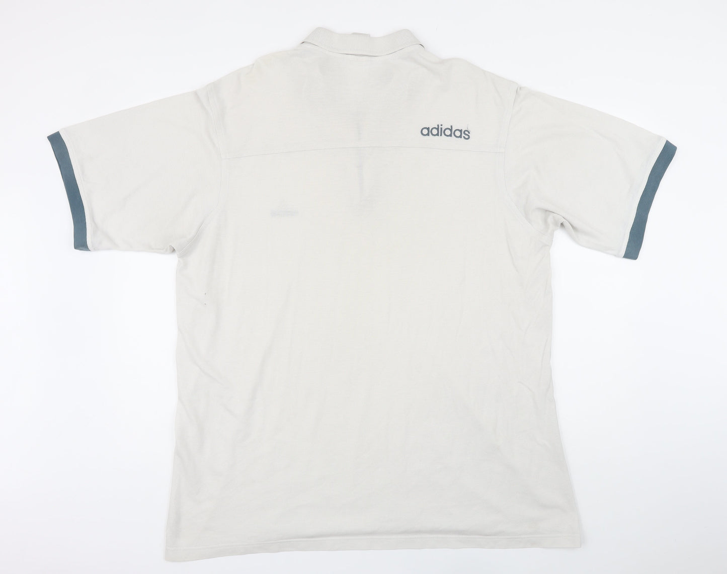 Addidas Mens Beige Polyester Polo Size 2XL Collared Zip