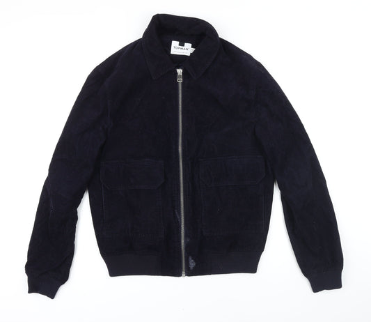 Mens UK Size M Topman Blue Bomber Jacket