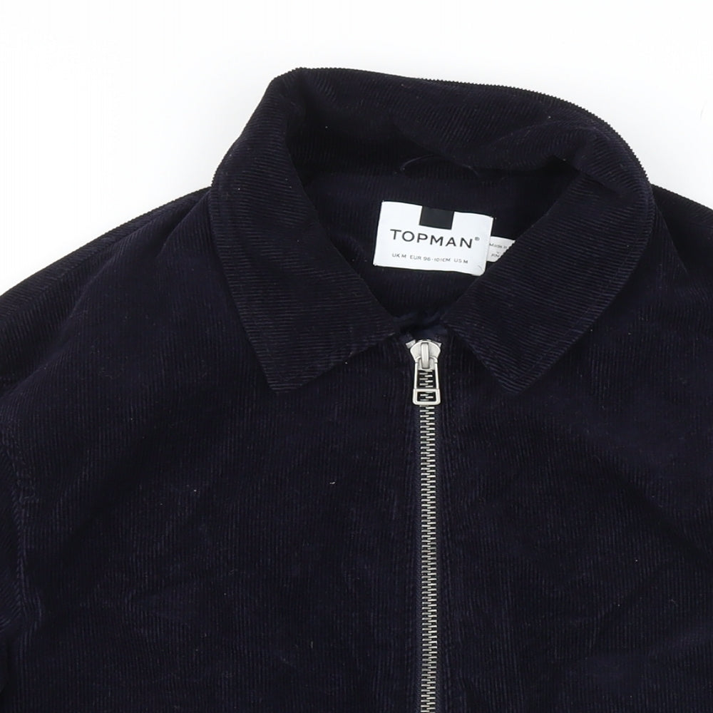 Mens UK Size M Topman Blue Bomber Jacket