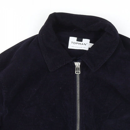 Mens UK Size M Topman Blue Bomber Jacket