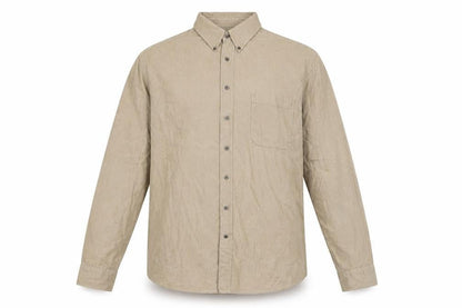 Sonoma Mens Beige Cotton Blend Button-Up Size L Collared Button