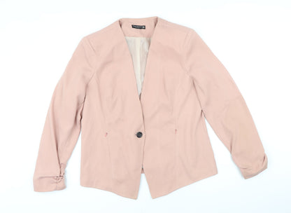 Daisy Collection Womens Pink Jacket Blazer Size 14 Button